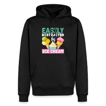 Facilement distrait par les amateurs de glaces - Sweat à capuche Premium bio Homme - noir - Devant - Nico (187cm)