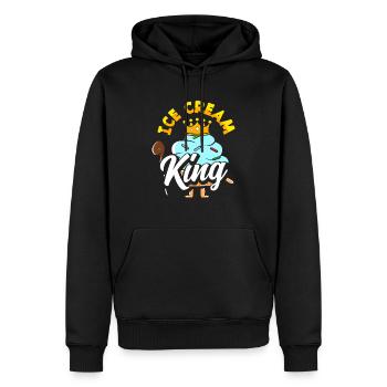Couronne de roi des amateurs de crème glacée - Sweat à capuche Premium bio Homme - noir - Devant - Nico (187cm)