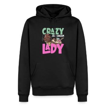 Amateur de glaces fou - Sweat à capuche Premium bio Homme - noir - Devant - Nico (187cm)