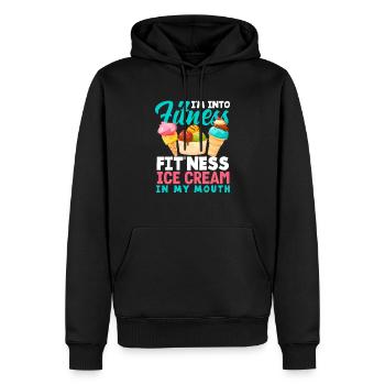 Fitness amateur de crème glacée disant design - Sweat à capuche Premium bio Homme - noir - Devant - Nico (187cm)