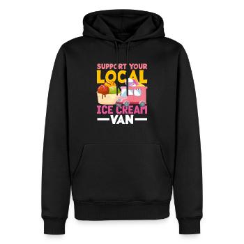 Soutenez votre amateur de glaces Van - Sweat à capuche Premium bio Homme - noir - Devant - Nico (187cm)