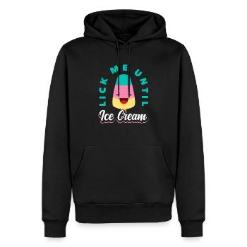 Amateur de crème glacée lèche-moi jusqu’à ce que - Sweat à capuche Premium bio Homme - noir - Devant - Nico (187cm)