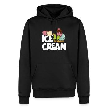 Plaisir coloré des amateurs de crème glacée - Sweat à capuche Premium bio Homme - noir - Devant - Nico (187cm)