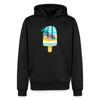 Vacances à la plage pour les amateurs de crème glacée - Sweat à capuche Premium bio Homme - noir - Devant - Nico (187cm)