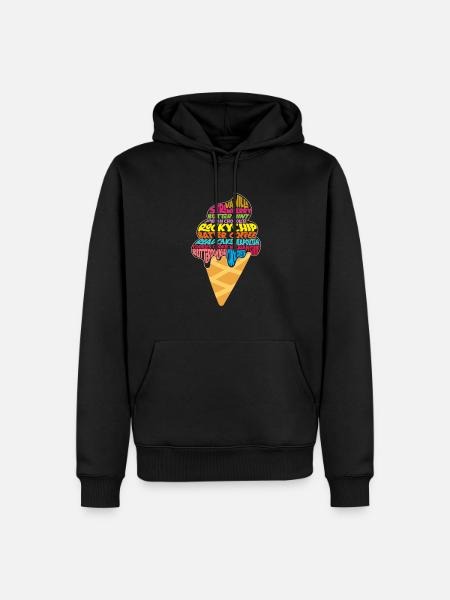 Iselskere Farverig smagsvariation - Herre Premium økologisk hoodie - sort