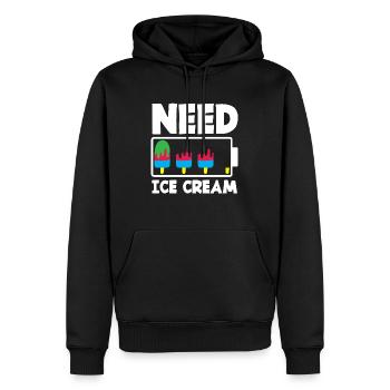 Eiscreme Liebhaber Brauchen Eis - Männer Premium Bio Hoodie - Schwarz - Vorne - Nico (187cm)