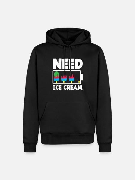 cream lovers need cream - Men’s Premium Organic Hoodie - black