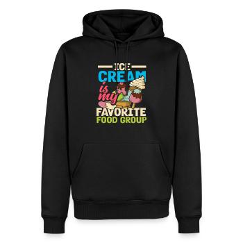 La crème glacée est ma saveur préférée - Sweat à capuche Premium bio Homme - noir - Devant - Nico (187cm)