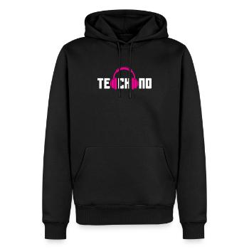 Techno Kopfhörer Für Techno Lover - Männer Premium Bio Hoodie - Schwarz - Vorne - Nico (187cm)