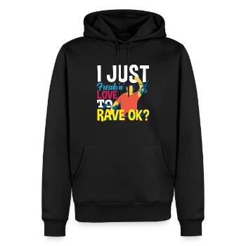 Techno Lover - Ich Liebe Rave So Sehr - Männer Premium Bio Hoodie - Schwarz - Vorne - Nico (187cm)