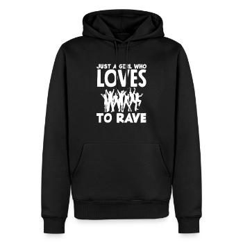 Techno Lover Girl Who Loves To Rave - Männer Premium Bio Hoodie - Schwarz - Vorne - Nico (187cm)