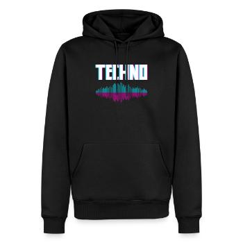 Techno Wellen Für Techno Liebhaber - Männer Premium Bio Hoodie - Schwarz - Vorne - Nico (187cm)