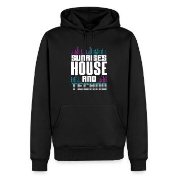 Sunrises House And Techno Lover - Männer Premium Bio Hoodie - Schwarz - Vorne - Nico (187cm)