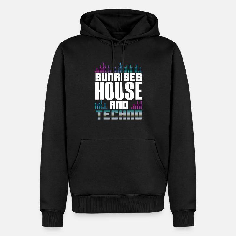Sunrises House Et Techno Lover - Sweat à capuche Premium bio Homme - noir