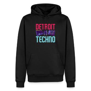 Detroit Techno Für Techno Lover - Männer Premium Bio Hoodie - Schwarz - Vorne - Nico (187cm)