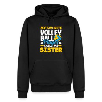 Mein Lieblings Volleyballspieler Nennt Schwester - Männer Premium Bio Hoodie - Schwarz - Vorne - Nico (187cm)