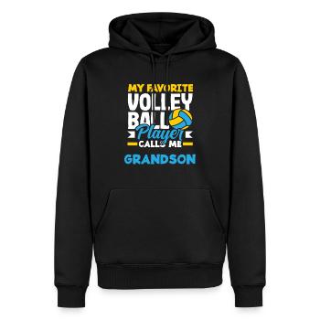 Mein Lieblings Volleyballspieler Nimmt Mich Enkel - Männer Premium Bio Hoodie - Schwarz - Vorne - Nico (187cm)