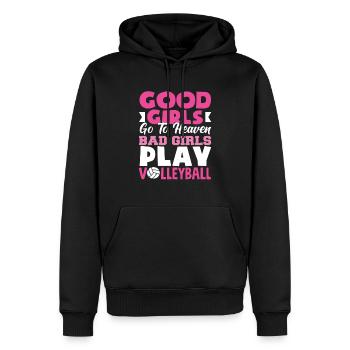 Good Girls Sky Bad Play Volley-ball - Sweat à capuche Premium bio Homme - noir - Devant - Nico (187cm)
