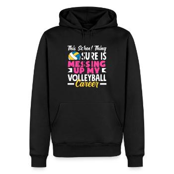 Ce truc d’école ruine ma carrière de volley-ball - Sweat à capuche Premium bio Homme - noir - Devant - Nico (187cm)