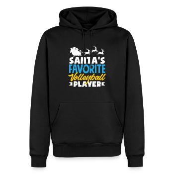 Volleyballspieler Weihnachtszeit Favorit - Männer Premium Bio Hoodie - Schwarz - Vorne - Nico (187cm)