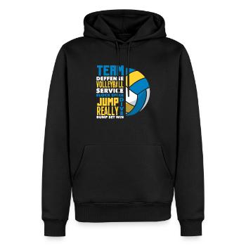 Volleyball Team Jump Defense Game - Men’s Premium Organic Hoodie - black - Front - Nico (187cm)