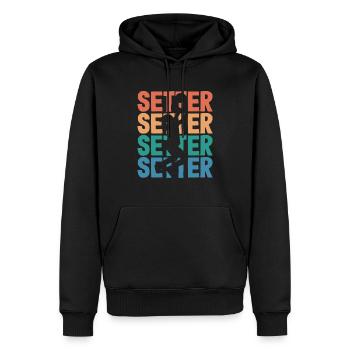 Volleyball Setter Silhouette Art - Sweat à capuche Premium bio Homme - noir - Devant - Nico (187cm)