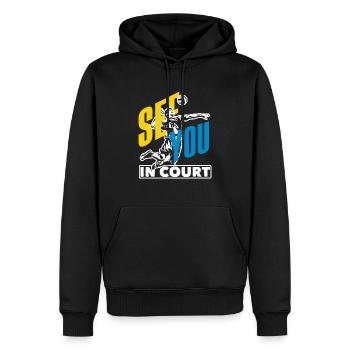 Volleyball Sieht Man Sich Auf Dem Spielfeld - Männer Premium Bio Hoodie - Schwarz - Vorne - Nico (187cm)