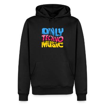 Nur Techno Musik Für Techno Lover - Männer Premium Bio Hoodie - Schwarz - Vorne - Nico (187cm)