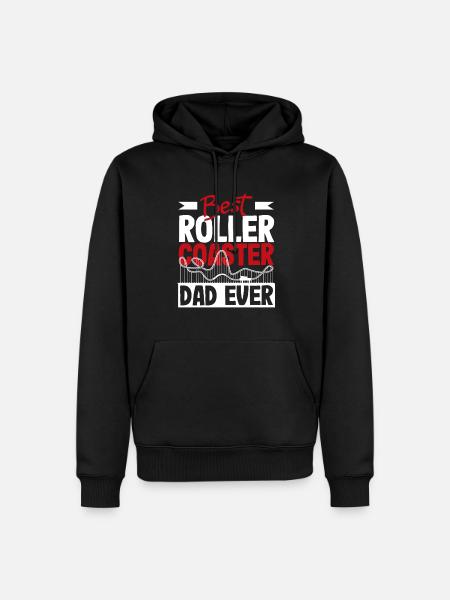 Roller coaster best dad ever - Men’s Premium Organic Hoodie - black