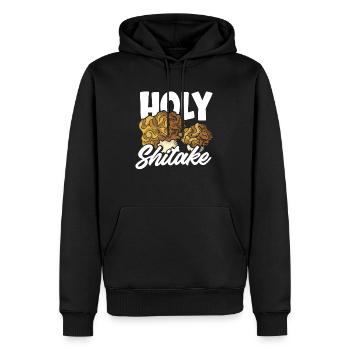 Cueilleurs de champignons : champignons shitake sacrés - Sweat à capuche Premium bio Homme - noir - Devant - Nico (187cm)