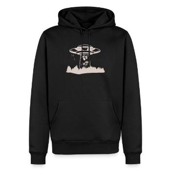 OVNI cueilleur de champignons Alien Fun - Sweat à capuche Premium bio Homme - noir - Devant - Nico (187cm)