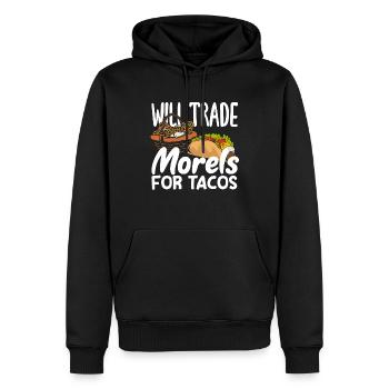 Pilzsammler Tausche Morcheln Gegen Tacos - Männer Premium Bio Hoodie - Schwarz - Vorne - Nico (187cm)