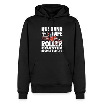 Couple montagnes russes Amis pour la vie - Sweat à capuche Premium bio Homme - noir - Devant - Nico (187cm)