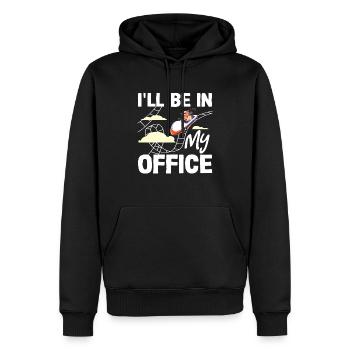 Achterbahn Mein Büro Spaß Erleben - Männer Premium Bio Hoodie - Schwarz - Vorne - Nico (187cm)
