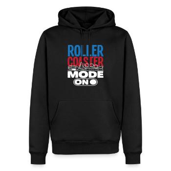 Mode montagnes russes activé pour les chasseurs d’adrénaline - Sweat à capuche Premium bio Homme - noir - Devant - Nico (187cm)