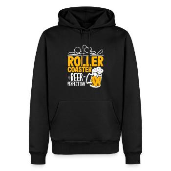 Achterbahn Und Bier Perfekter Tag - Männer Premium Bio Hoodie - Schwarz - Vorne - Nico (187cm)