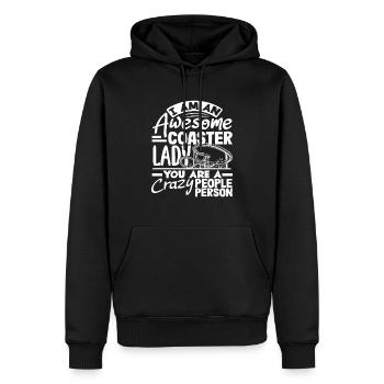 Je suis une grande dame des montagnes russes - Sweat à capuche Premium bio Homme - noir - Devant - Nico (187cm)