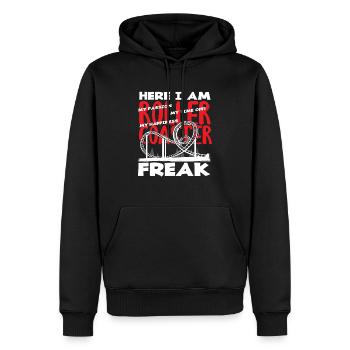 Montagnes russes Freak Passion Vacances Fun - Sweat à capuche Premium bio Homme - noir - Devant - Nico (187cm)