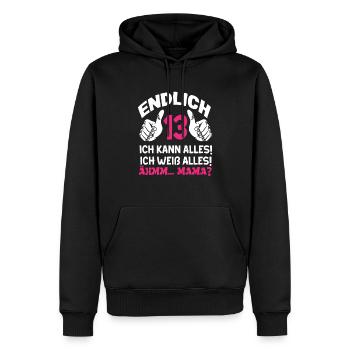 Endlich 13. Geburtstag Ich Kann Alles - Männer Premium Bio Hoodie - Schwarz - Vorne - Nico (187cm)