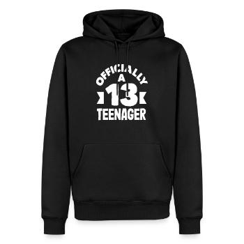 Officiellement un adolescent 13e anniversaire - Sweat à capuche Premium bio Homme - noir - Devant - Nico (187cm)