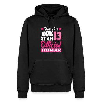 Du Bist Jetzt 13 Offizieller Teenager Geburtstag - Männer Premium Bio Hoodie - Schwarz - Vorne - Nico (187cm)