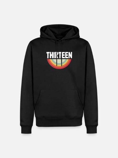 Retro Rainbow 13th Birthday - Men’s Premium Organic Hoodie - black
