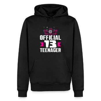 Couronne officielle du 13e anniversaire des adolescents - Sweat à capuche Premium bio Homme - noir - Devant - Nico (187cm)