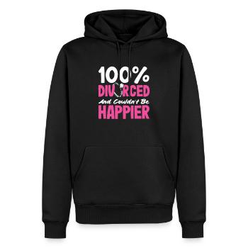 100 Geschieden Könnte Nicht Glücklicher Scheiden - Männer Premium Bio Hoodie - Schwarz - Vorne - Nico (187cm)