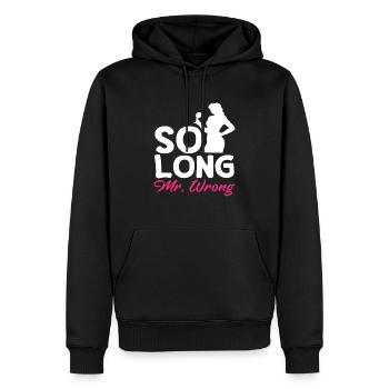 Au revoir, M. Wrong, embrasse le divorce - Sweat à capuche Premium bio Homme - noir - Devant - Nico (187cm)