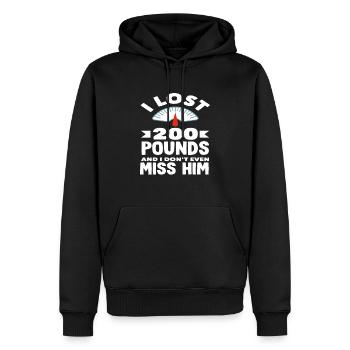 J'ai perdu 200 livres, ne le manque pas - Sweat à capuche Premium bio Homme - noir - Devant - Nico (187cm)