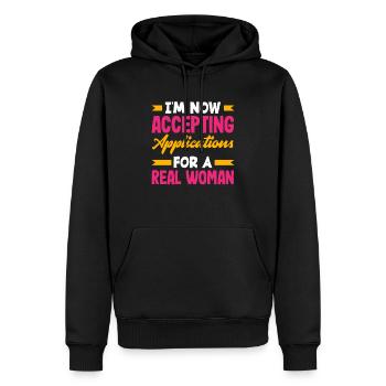 Acceptance of Applications Real Woman Divorce - Men’s Premium Organic Hoodie - black - Front - Nico (187cm)