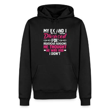 Mon ex et moi nous sommes laissés aller pour des raisons religieuses. - Sweat à capuche Premium bio Homme - noir - Devant - Nico (187cm)