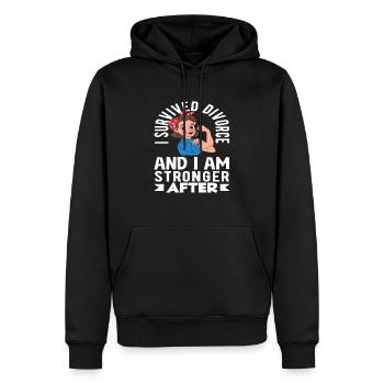 Ich Habe Die Scheidung Überlebt Und Bin Stärker - Männer Premium Bio Hoodie - Schwarz - Vorne - Nico (187cm)