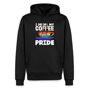 Les amateurs de café fiers de fierté - Sweat à capuche Premium bio Homme - noir - Devant - Nico (187cm)